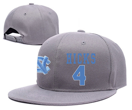 North Carolina Tar Heels 4 Isaiah Hicks Gray College Basketball Adjustable Hat