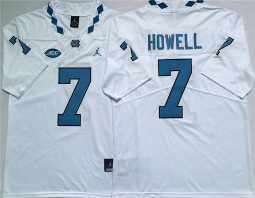 North Carolina Tar Heels 7 Sam Howell White College Football Jersey
