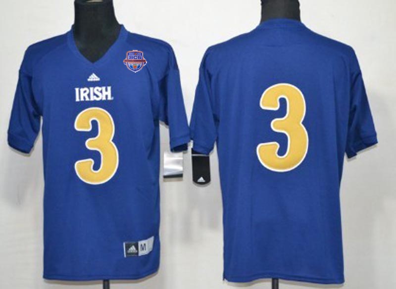 Notre Dame Fighting Irish 2013 BCS Jersey #3 Joe Montana Navy Blue