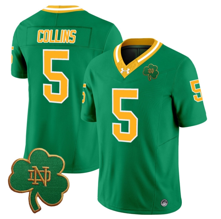 Notre Dame Fighting Irish 2024 Vapor Limited Football  Jersey V3 - All Stitched #5 BEAUX COLLINS