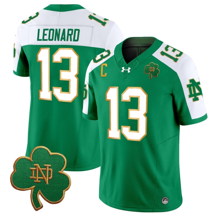 Notre Dame Fighting Irish 2024 Vapor Limited Football  Jersey V3 - All Stitched  GREEN ALTERNATE #13