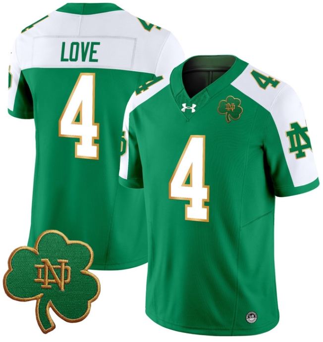 Notre Dame Fighting Irish 2024 Vapor Limited Football  Jersey V3 - All Stitched  GREEN ALTERNATE