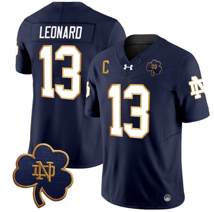 Notre Dame Fighting Irish 2024 Vapor Limited Football  Jersey V3 - All Stitched  NAVY #13 RILEY LEONARD