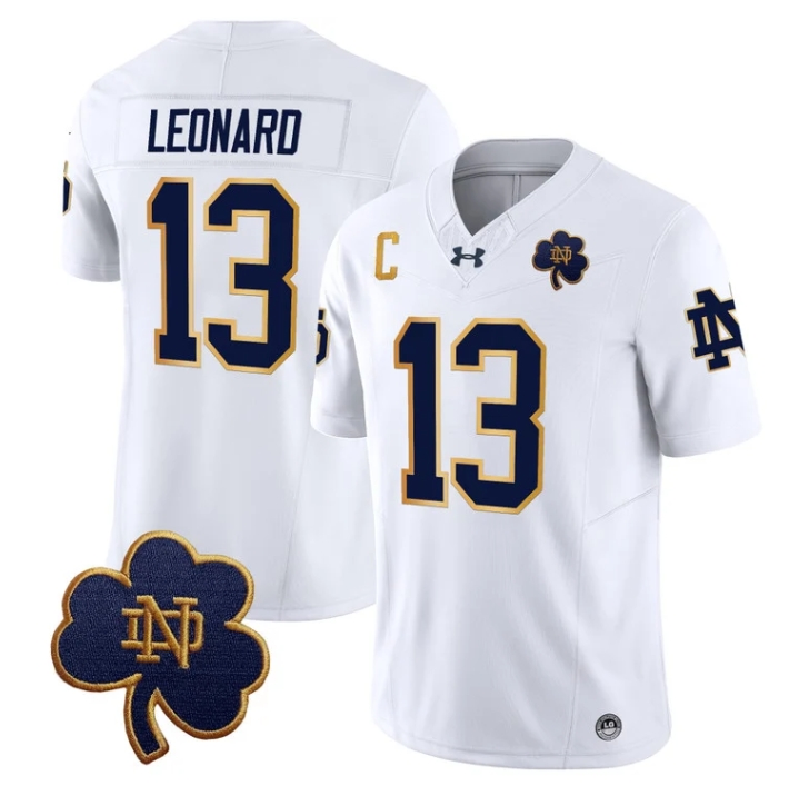 Notre Dame Fighting Irish 2024 Vapor Limited Football  Jersey V3 - All Stitched  WHITE #13 RILEY LEONARD