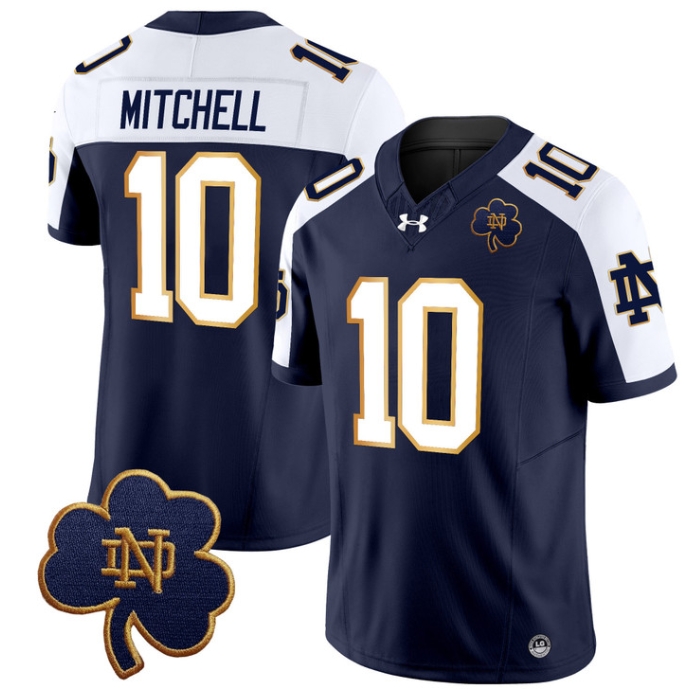 Notre Dame Fighting Irish 2024 Vapor Limited Football  Jersey V3 - All Stitched ALTERNATE #10 KRIS MITCHELL