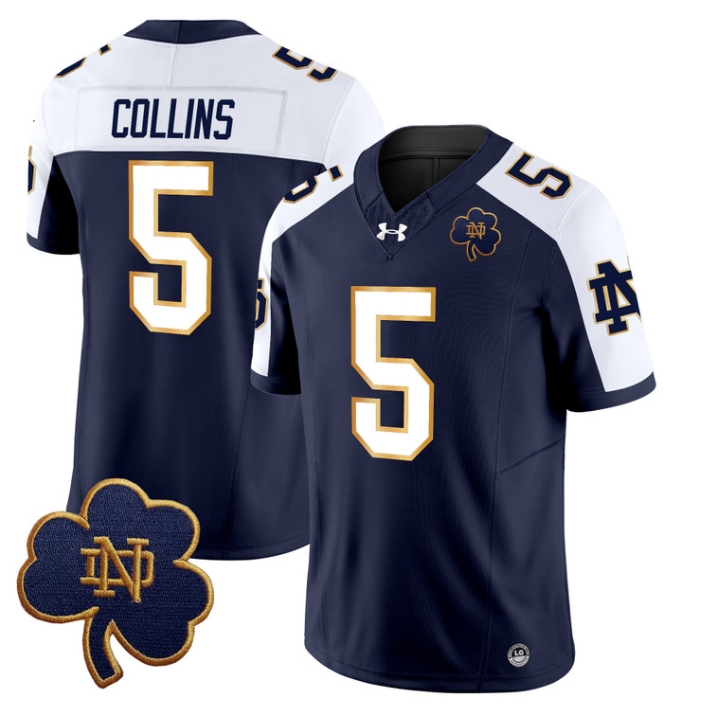 Notre Dame Fighting Irish 2024 Vapor Limited Football  Jersey V3 - All Stitched ALTERNATE #5 BEAUX COLLINS