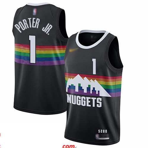Nuggets #1 Michael Porter Jr. Black Basketball Swingman City Edition 2019 20 Jersey