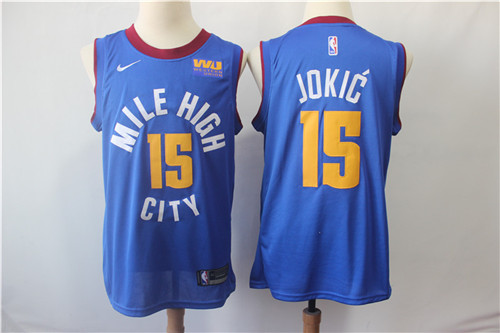 Nuggets 15 Nikola Jokic Blue Nike Swingman Jersey
