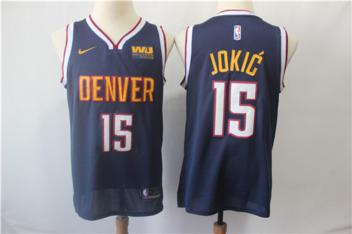 Nuggets 15 Nikola Jokic Navy Nike Swingman Jersey