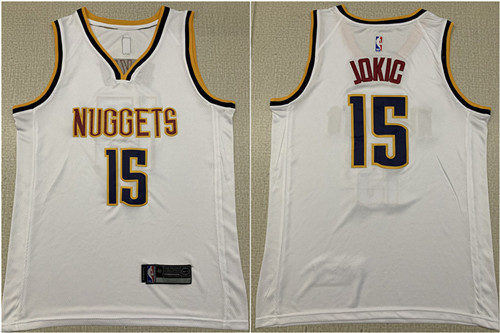 Nuggets 15 Nikola Jokic White Nike Swingman Jersey
