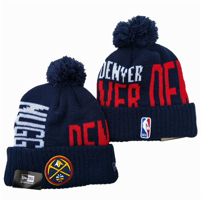 Nuggets Team Logo Navy Wordmark Cuffed Pom Knit Hat YD