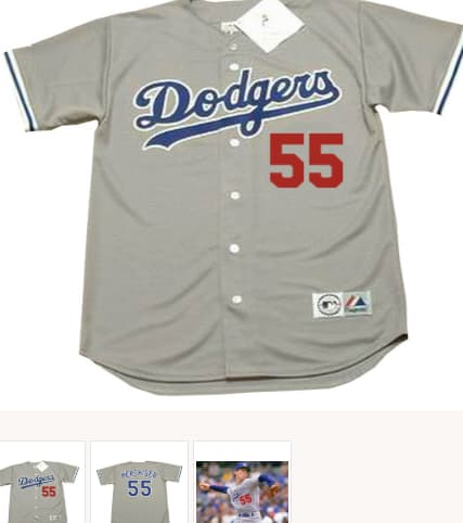 OREL HERSHISER Los Angeles Dodgers 1988 Away Majestic Throwback Baseball Jersey