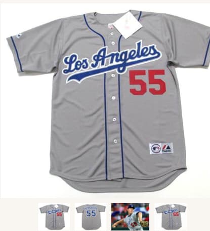 OREL HERSHISER Los Angeles Dodgers 2000 Away Majestic Throwback Baseball Jersey