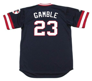 OSCAR GAMBLE Cleveland Indians 1975 Majestic Cooperstown Throwback Away Jersey