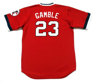 OSCAR GAMBLE Cleveland Indians 1975 Majestic Cooperstown Throwback Jersey