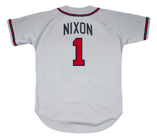 OTIS NIXON Atlanta Braves 1992 Away Majestic Throwback Baseball Jersey