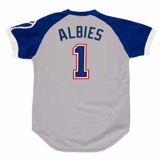 OZZIE ALBIES Atlanta Braves 1970's Away Majestic Throwback Baseball Jersey