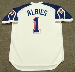OZZIE ALBIES Atlanta Braves 1970's Home Majestic Throwback Baseball Jersey