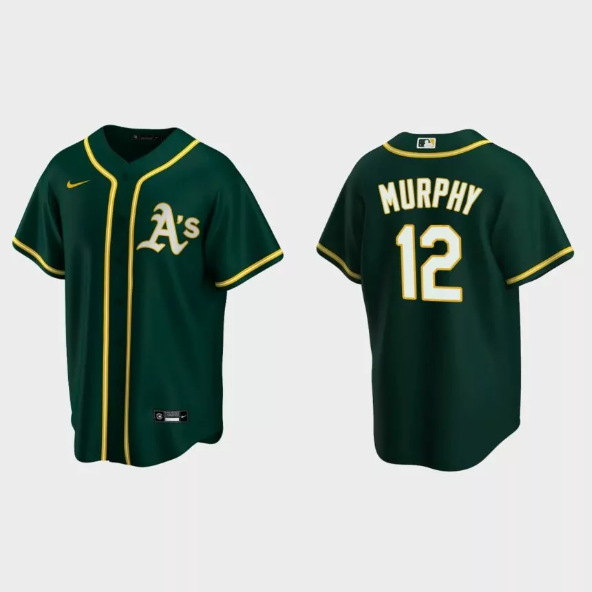 Oakland Athletics #12 Sean Murphy Replica Alternate Jersey – Green