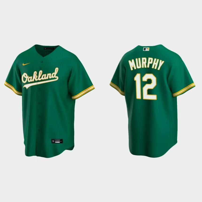 Oakland Athletics #12 Sean Murphy Replica Alternate Jersey – Kelly Green