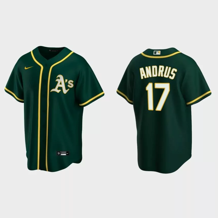 Oakland Athletics #17 Elvis Andrus Replica Alternate Jersey – Green