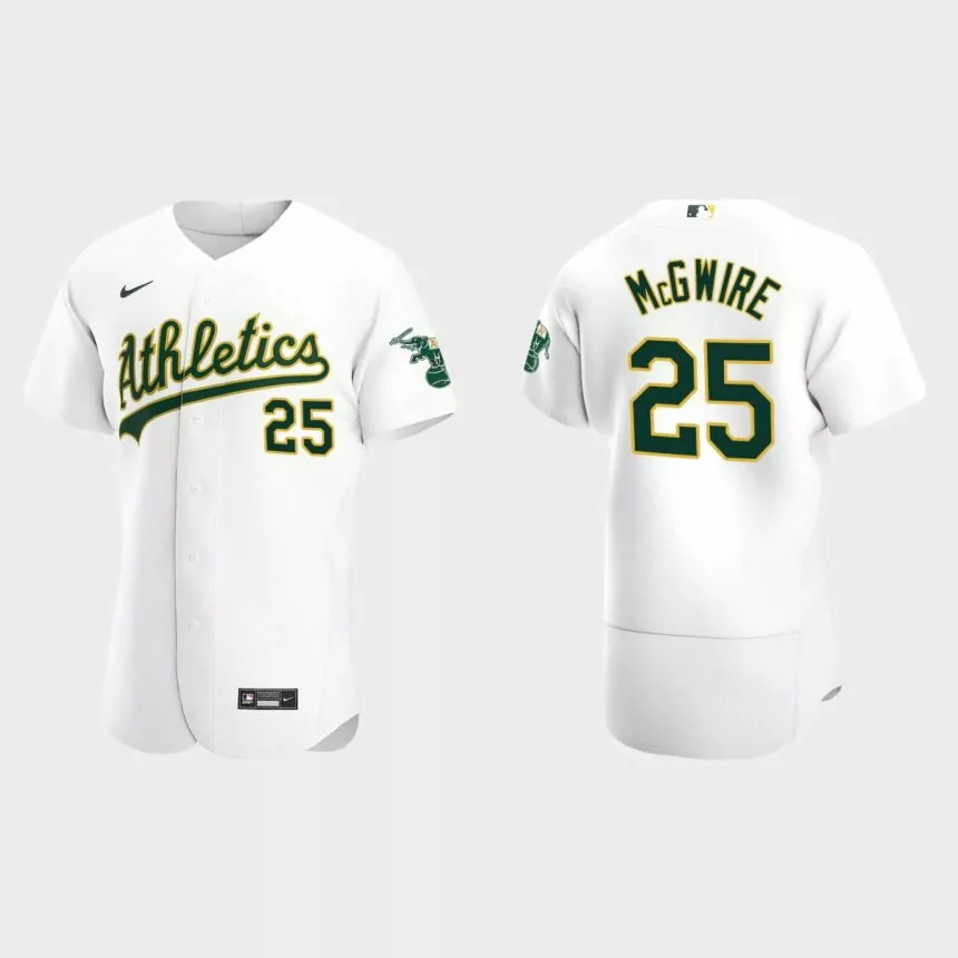 Oakland Athletics #25 Mark McGwire 2020 Home Authentic Jersey – White