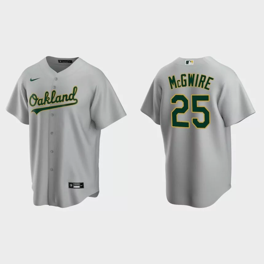 Oakland Athletics #25 Mark McGwire Gray 2020 Replica Road Jersey
