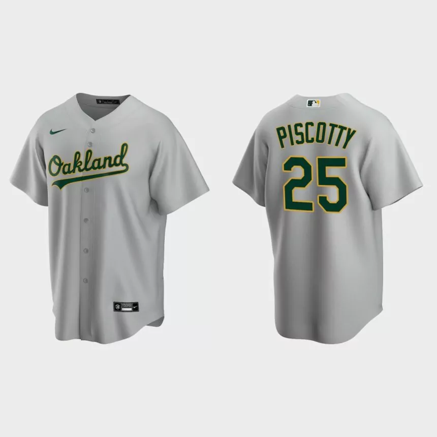 Oakland Athletics #25 Stephen Piscotty Gray 2020 Replica Road Jersey