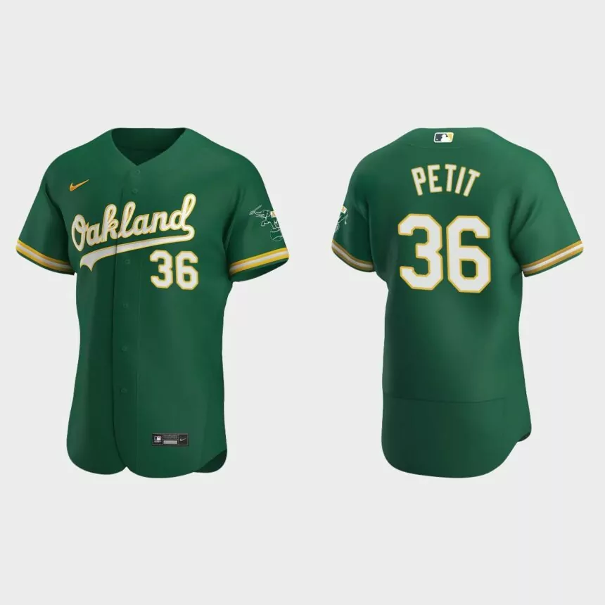 Oakland Athletics #36 Yusmeiro Petit 2020 Alternate Authentic Jersey – Kelly Green