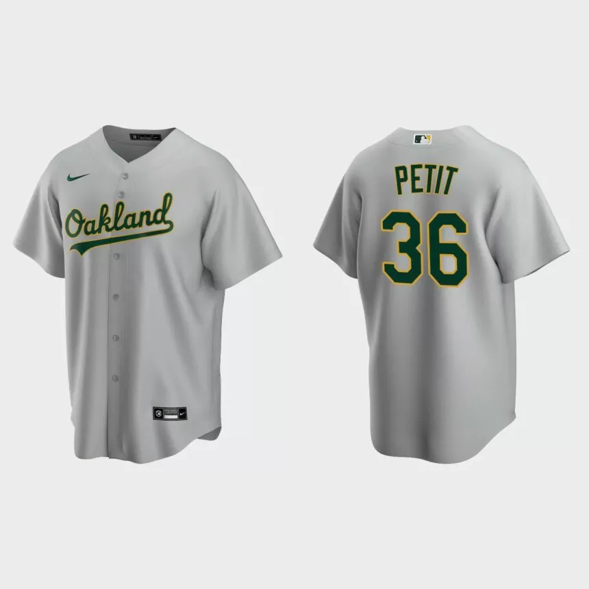 Oakland Athletics #36 Yusmeiro Petit Gray 2020 Replica Road Jersey