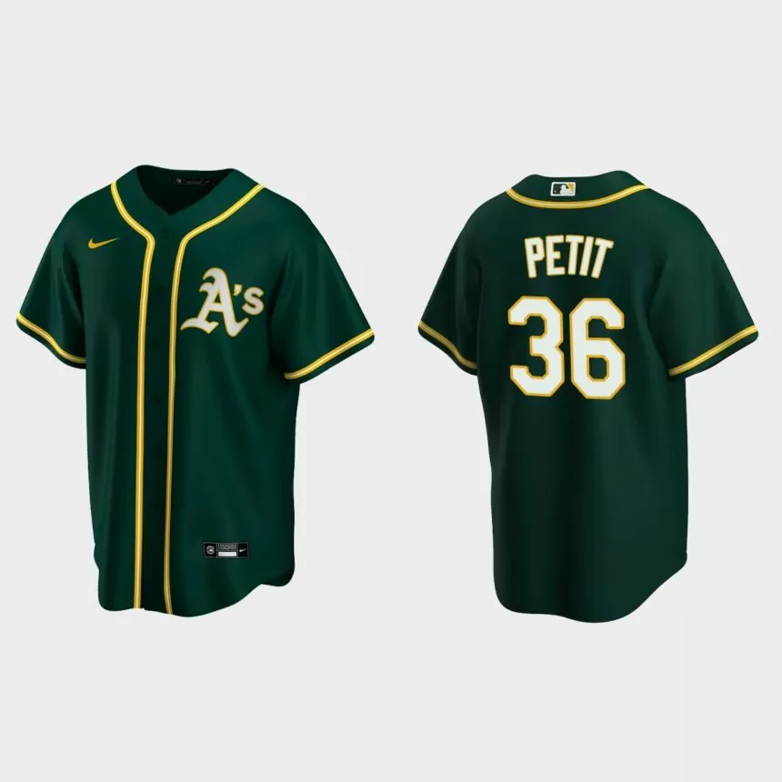Oakland Athletics #36 Yusmeiro Petit Green 2020 Replica Alternate Jersey