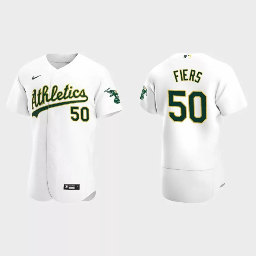 Oakland Athletics #50 Mike Fiers 2020 Home Authentic Jersey – White