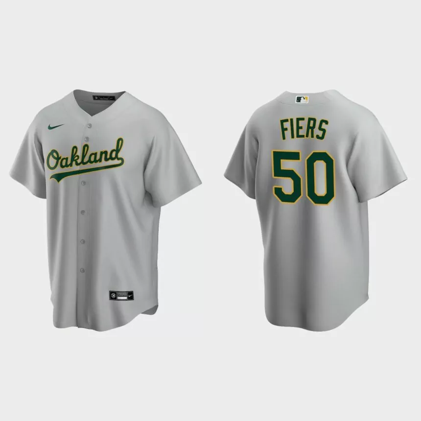 Oakland Athletics #50 Mike Fiers Gray 2020 Replica Road Jersey