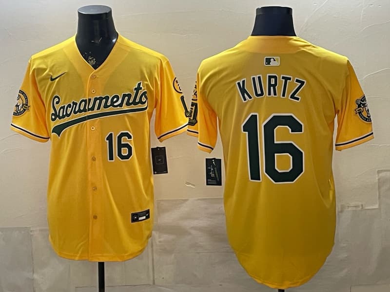 Oakland Athletics 'Sacramento Edition' Vapor Premier Limited Jersey -  125th Anniversary Patch - All Stitched Nick Kurtz 16