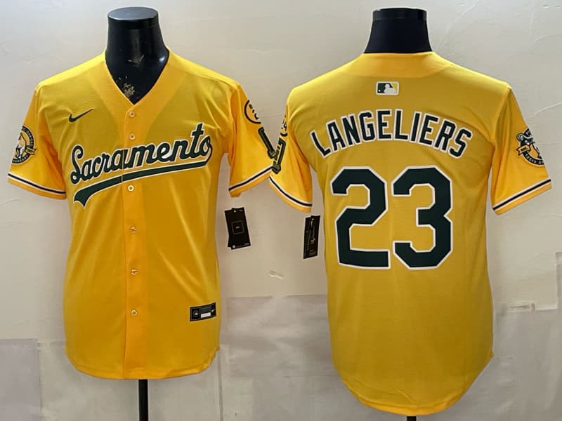 Oakland Athletics 'Sacramento Edition' Vapor Premier Limited Jersey - 125th Anniversary Patch  - All Stitched Shea Langeliers