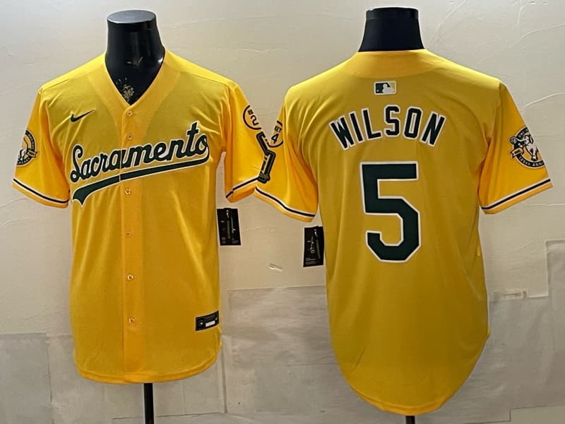 Oakland Athletics 'Sacramento Edition' Vapor Premier Limited Jersey - 125th Anniversary Patch - All Stitched 5 WILSON