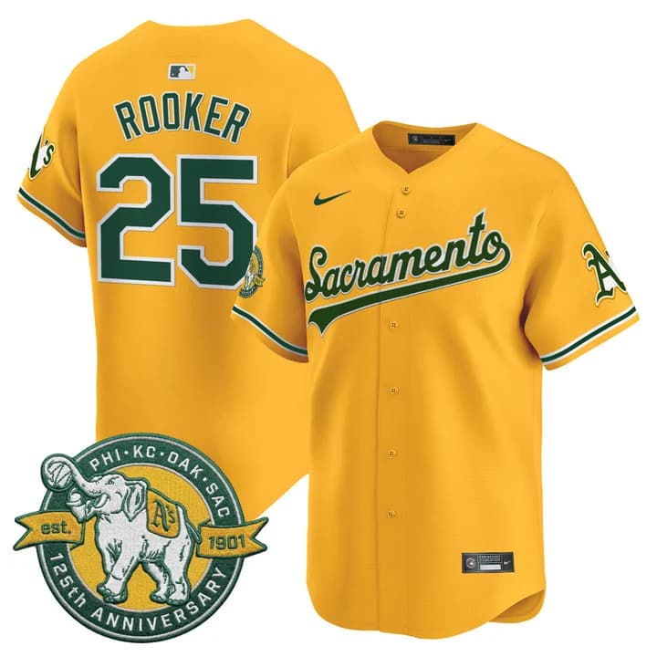 Oakland Athletics 'Sacramento Edition' Vapor Premier Limited Jersey - 125th Anniversary Patch - All Stitched Brent Rooker