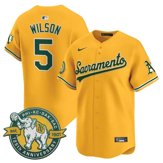 Oakland Athletics 'Sacramento Edition' Vapor Premier Limited Jersey - 125th Anniversary Patch - All Stitched Jacob Wilson