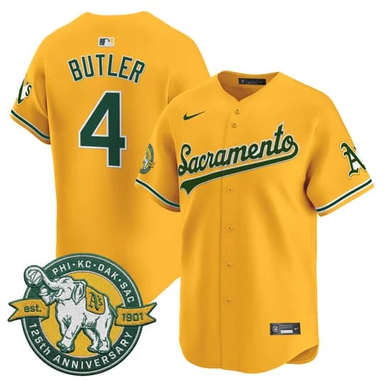 Oakland Athletics 'Sacramento Edition' Vapor Premier Limited Jersey - 125th Anniversary Patch - All Stitched Lawrence Butler