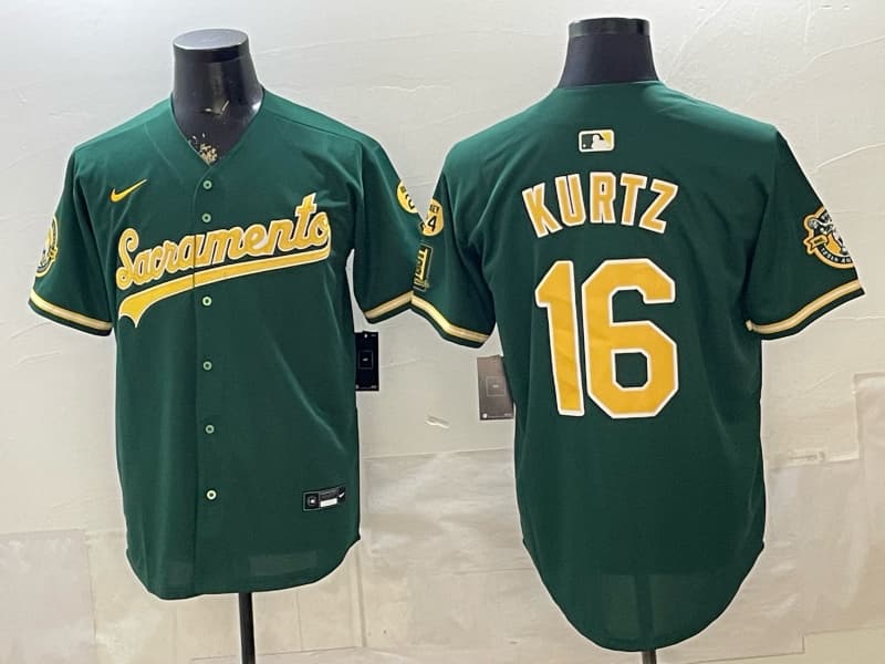 Oakland Athletics 'Sacramento Edition' Vapor Premier Limited Jersey - 125th Anniversary Patch - All Stitched Nick Kurtz 16