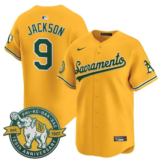Oakland Athletics 'Sacramento Edition' Vapor Premier Limited Jersey - 125th Anniversary Patch - All Stitched Reggie Jackson