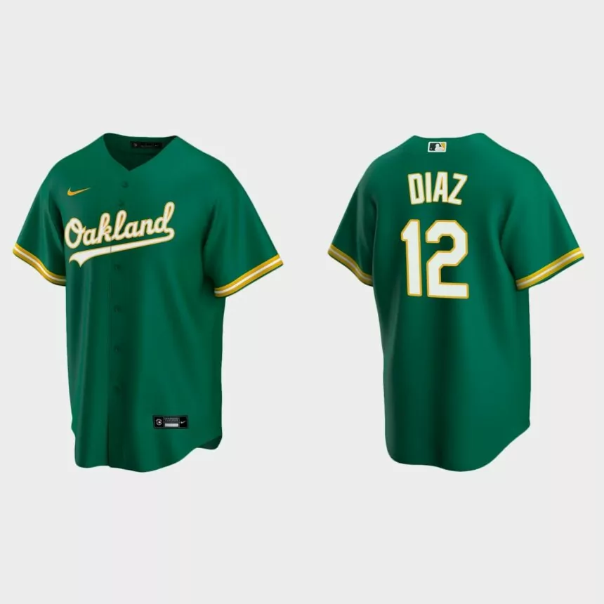 Oakland Athletics Aledmys Diaz Replica Alternate Jersey – Kelly Green