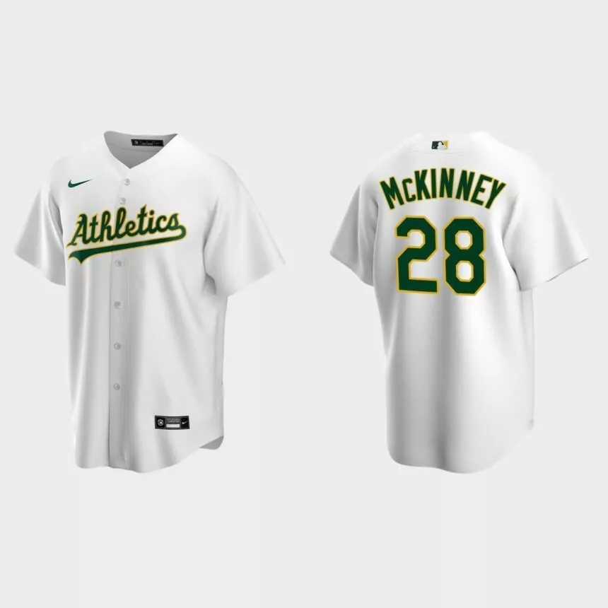 Oakland Athletics Billy McKinney Replica Home Jersey – White