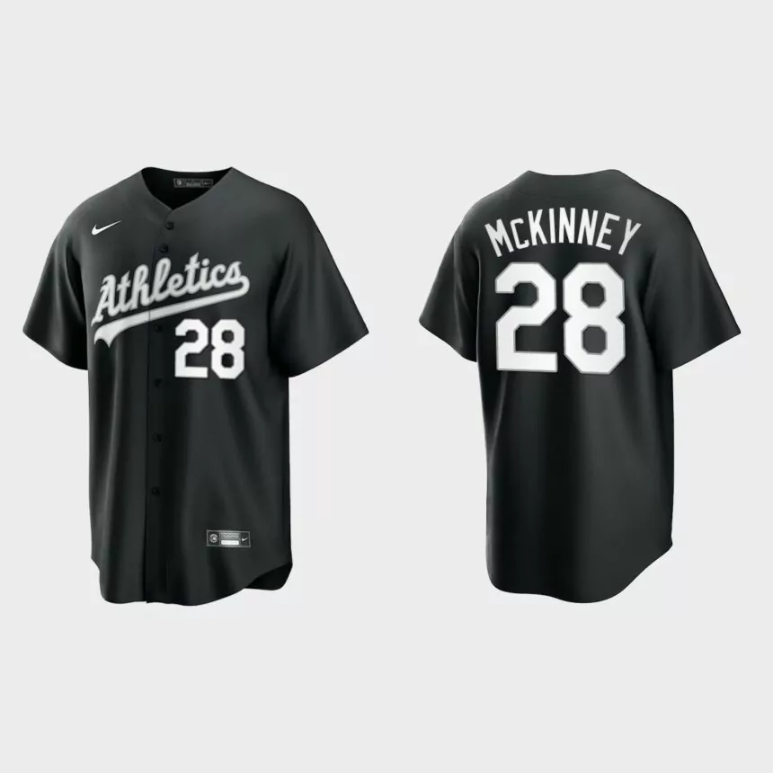 Oakland Athletics Billy McKinney Replica Official Jersey – Black White