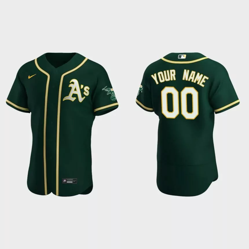 Oakland Athletics Custom Authentic Alternate Jersey – Green