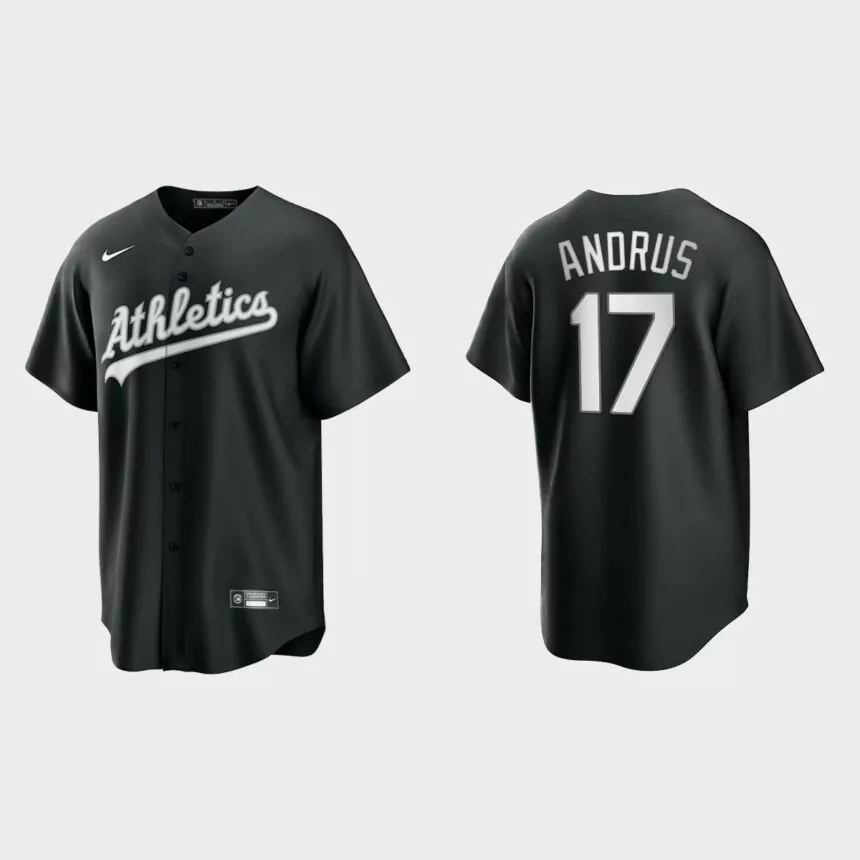 Oakland Athletics Elvis Andrus 2021 All Black Fashion Replica Jersey – Black White