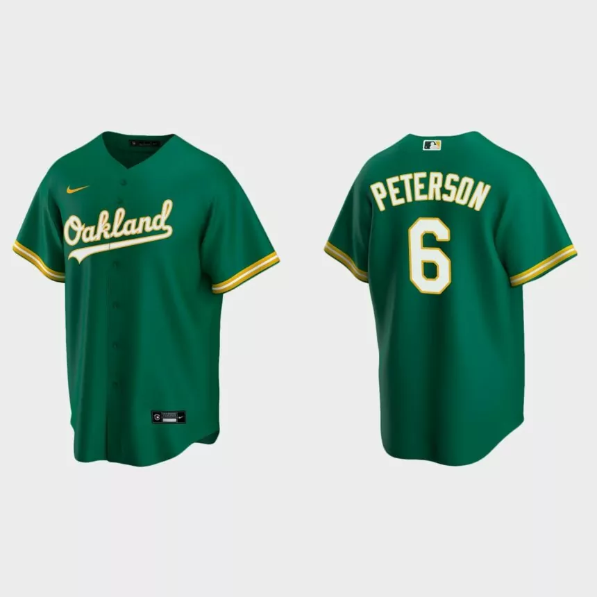 Oakland Athletics Jace Peterson Replica Alternate Jersey – Kelly Green