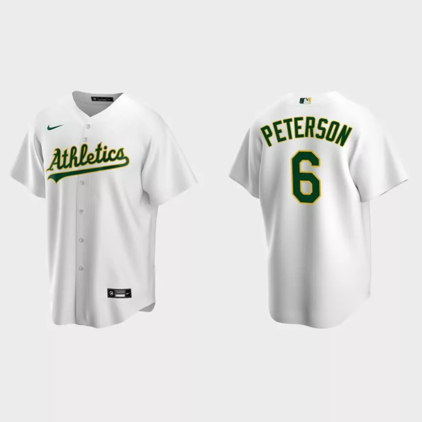 Oakland Athletics Jace Peterson Replica Home Jersey – White