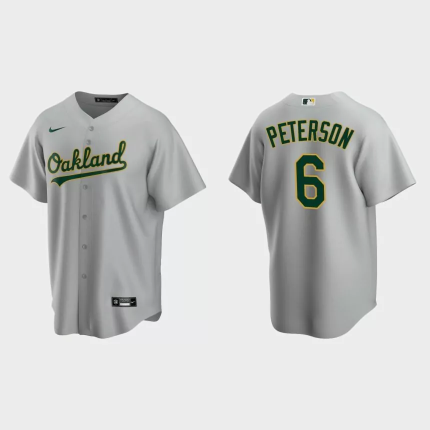 Oakland Athletics Jace Peterson Replica Road Jersey – Gray