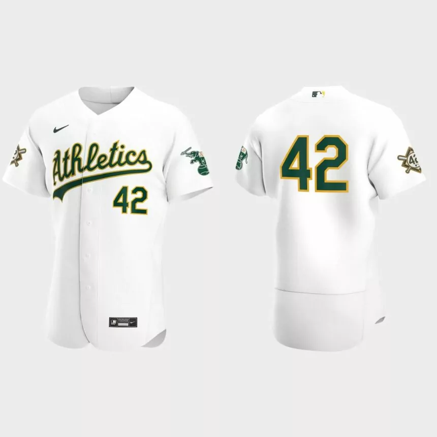 Oakland Athletics Jackie Robinson Day Authentic Jersey – White